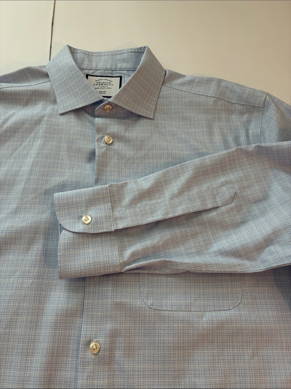 Charles Tyrwhitt Blue Micro-Check Men's Dress Shirt